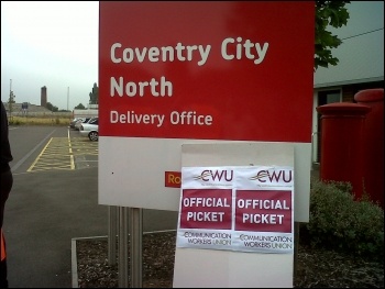 Strike action at Royal Mail's Coventry North Delivery Office 27.8.13
