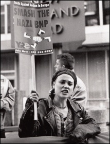 Youth Against Racism in Europe (YRE) protests outside Scotland Yard, photo Richard Newton