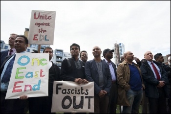 Anti-EDL demo, East London, 7.9.13, photo by Paul Mattsson