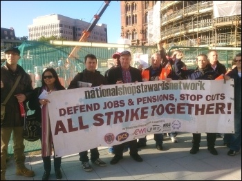 ISS cleaners' strike: Kings Cross protest, 16.9.13, photo Chris Newby   