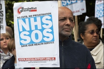 Lively demo against cuts Whipps Cross Hospital, photo Paul Mattsson