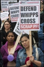 Demonstration against NHS cuts at Whipps Cross hospital, East London 21 September 2013, photo Paul Mattsson