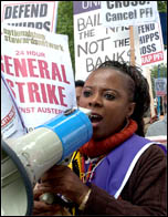 Demonstration against NHS cuts at Whipps Cross hospital, East London 21 September 2013, photo Paul Mattsson