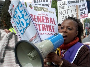 Demonstration against NHS cuts at Whipps Cross hosiptal, East London 21 September 2013, photo Paul Mattsson