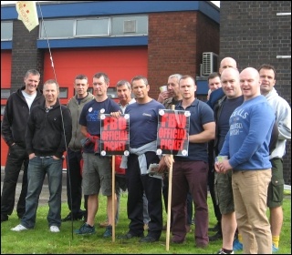 Firefighters on strike in Warrington, photo Andy Ford