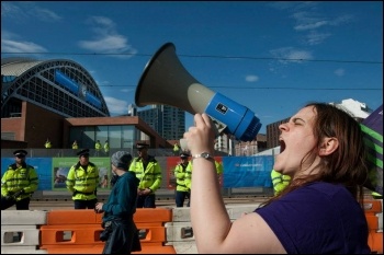 TUC demonstration in Manchester against Tory Party conference 29/09/13 demands Save our NHS, photo Paul Mattsson