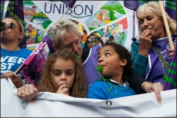 There is a mood to fight : TUC demonstration in Manchester against Tory Party conference 29/09/13 demands Save our NHS, photo Paul Mattsson