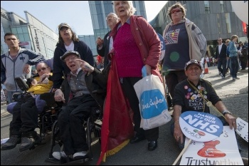 Disabled activists campaigning against cuts, photo Paul Mattsson Disabled activists campaigning against cuts, photo Paul Mattsson