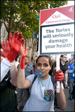TUC march against Tories demanding action on NHS, photo Paul Mattsson