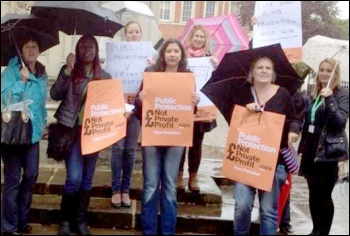 Napo members protest against privatisation, photo NAPO