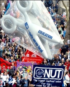 NUT on the 26 March 2011 TUC demonstration against the government's austerity programme , photo Suzanne Beishon