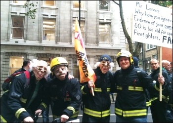 FBU demo, London, 'We can't retire later!' 16.10.13