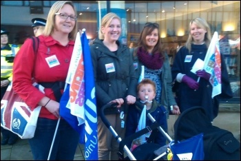 Teachers on strike in Durham, 17.10.13, photo by Elaine Brunskill