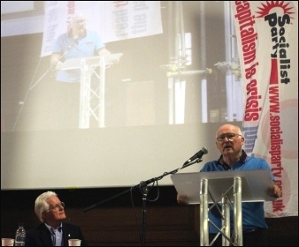 Socialist Party general secretary Peter Taaffe addressing the Rally for Socialism, photo Senan