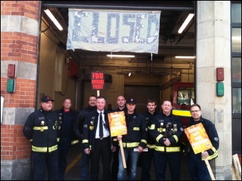 Leytonstone FBU strikers, 13.11.13, photo by Ian Pattison