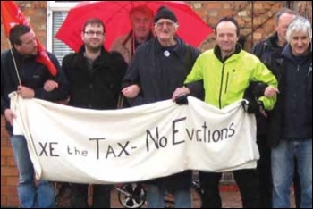 Some of the bailiff busters in Leicester, photo by Leicester Socialist Party