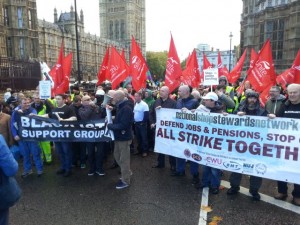 Marching to parliament in London, 20.11.13, photo N Cafferky