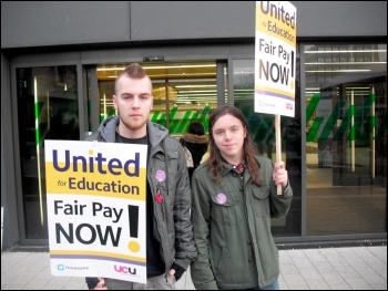 Students supporting the strike at Newcastle FE college on 3 December 2013