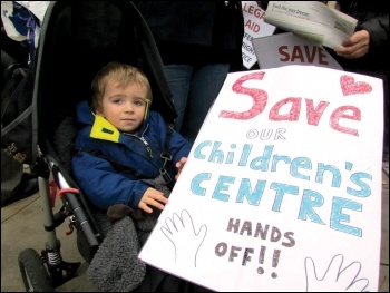 A young service user on the 2 December 2013 Save Kent's Children's Centres protest