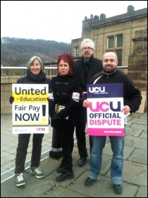 UCU members at Leeds City College striking on 3 December 2013