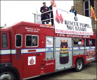 Rally against Surrey fire station closure, 7 December 2013