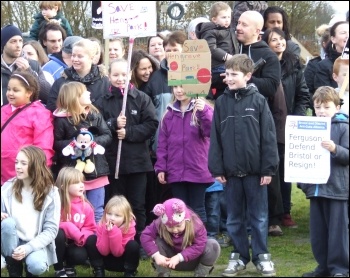 Part of the protest to save Hengrove Play Park on 7 December 2013, photo Matt Carey