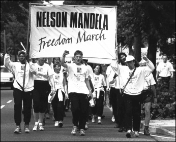 Nelson Mandela Freedom March, Birmingham 1988, photo by John Harris
