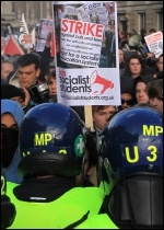 Brutal policing on student protests in 2010, photo Senan