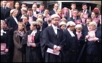 Lawyers and barristers outside Leeds combined courts on Monday 6th January , photo Tanis Belsham-Wray 