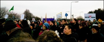 Demonstration against fracking on Barton Moss in Salford, 12.1.14, photo by M Kilsby