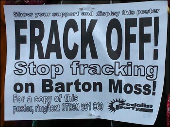 Demonstration against fracking on Barton Moss in Salford, 12.1.14, photo M Kilsby Demonstration against fracking on Barton Moss in Salford, 12.1.14, photo M Kilsby