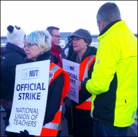 16 January 2014 NUT strike, Gateway sixth form college in Leicester , photo S Score