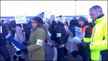 16 January 2014 NUT strike, Gateway sixth form college in Leicester , photo S Score