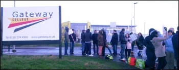 16 January 2014 NUT strike, Gateway sixth form college in Leicester , photo S Score