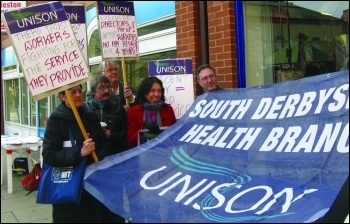 Thera Trust strike: Standing up for care workers in Derbyshire, photo East Midlands SP