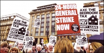 One of the mass protests in the campaign to defeat the bedroom tax in Scotland