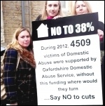 Women hit by Oxfordshire's housing support cuts lobby the Tory council, January 2014