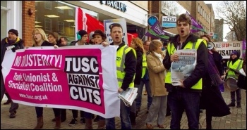 Save Kent Children’s Centre campaign march, Canterbury on Saturday 15th February , photo Pete Fry