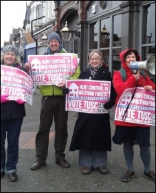 Campaigning for rent control in Waltham Forest, East London, photo by Sarah Wrack