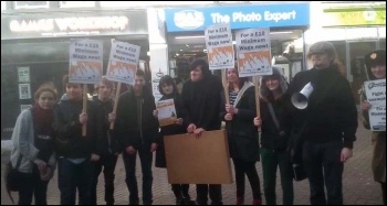 Nuneaton YFJ protest in town centre Nuneaton YFJ protest in town centre