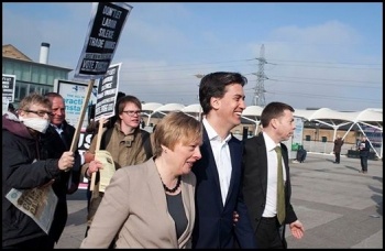 Ed Miliband avioids socialists, photo Paul Mattsson