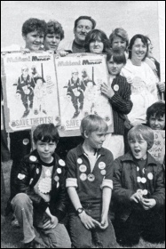 Miners and their families during the 1984-5 strike, photo D Pearson