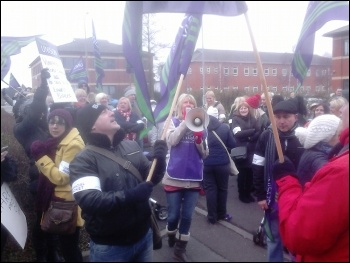 Doncaster Care UK workers striking in March 2014, photo by A Tice Doncaster Care UK workers striking in March 2014, photo by A Tice