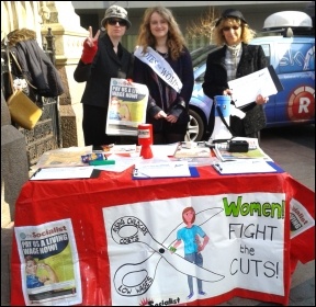 Campaigning in Leicester on International Women's Day, 8 March 2014, photo Hannah