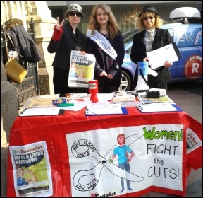 Campaigning in Leicester on International Women's Day, 8 March 2014, photo by Hannah Campaigning in Leicester on International Women's Day, 8 March 2014, photo by Hannah