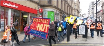 NUT demo, Bradford, 26.3.14, photo by Iain Dalton NUT demo, Bradford, 26.3.14, photo by Iain Dalton