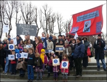 Teachers rallying in Walthamstow, 26.3.14, photo by N. Taaffe Teachers rallying in Walthamstow, 26.3.14, photo by N. Taaffe