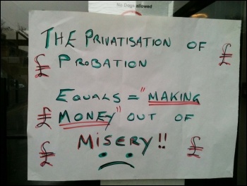Poster at a Napo picket in London, photo by Ian Pattison