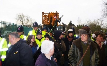 Barton Moss anti-fracking protesters, March 2014, photo Dylan Murphy