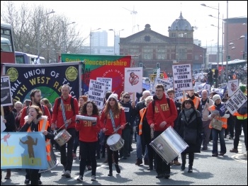 Marching through Bristol, 26.3.14, photo by Matt Carey Marching through Bristol, 26.3.14, photo by Matt Carey